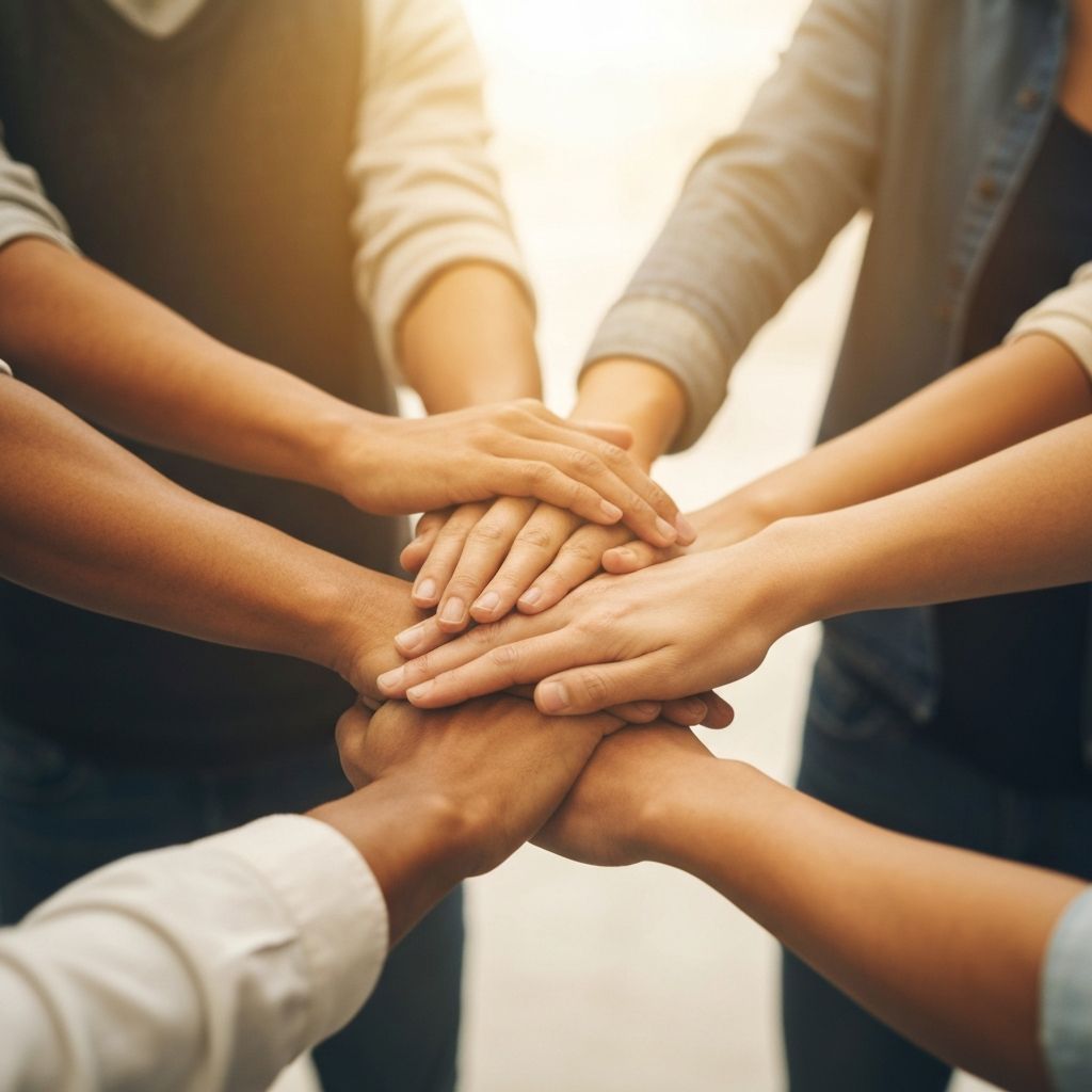 Hands joined together in unity